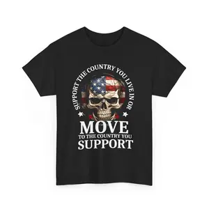 USA Flag Skull Unisex Tee, Patriotic American Shirt, Support Your Country Top, Patriotic Apparel, American Flag T-Shirt, Patriotic Gift
