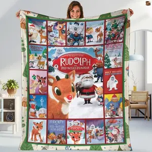 Rudolph The Red Nosed Reindeer Blanket, Rudolph Christmas Blanket, Merry Christmas Blanket, Christmas Movies Blanket, Christmas Decor Gift