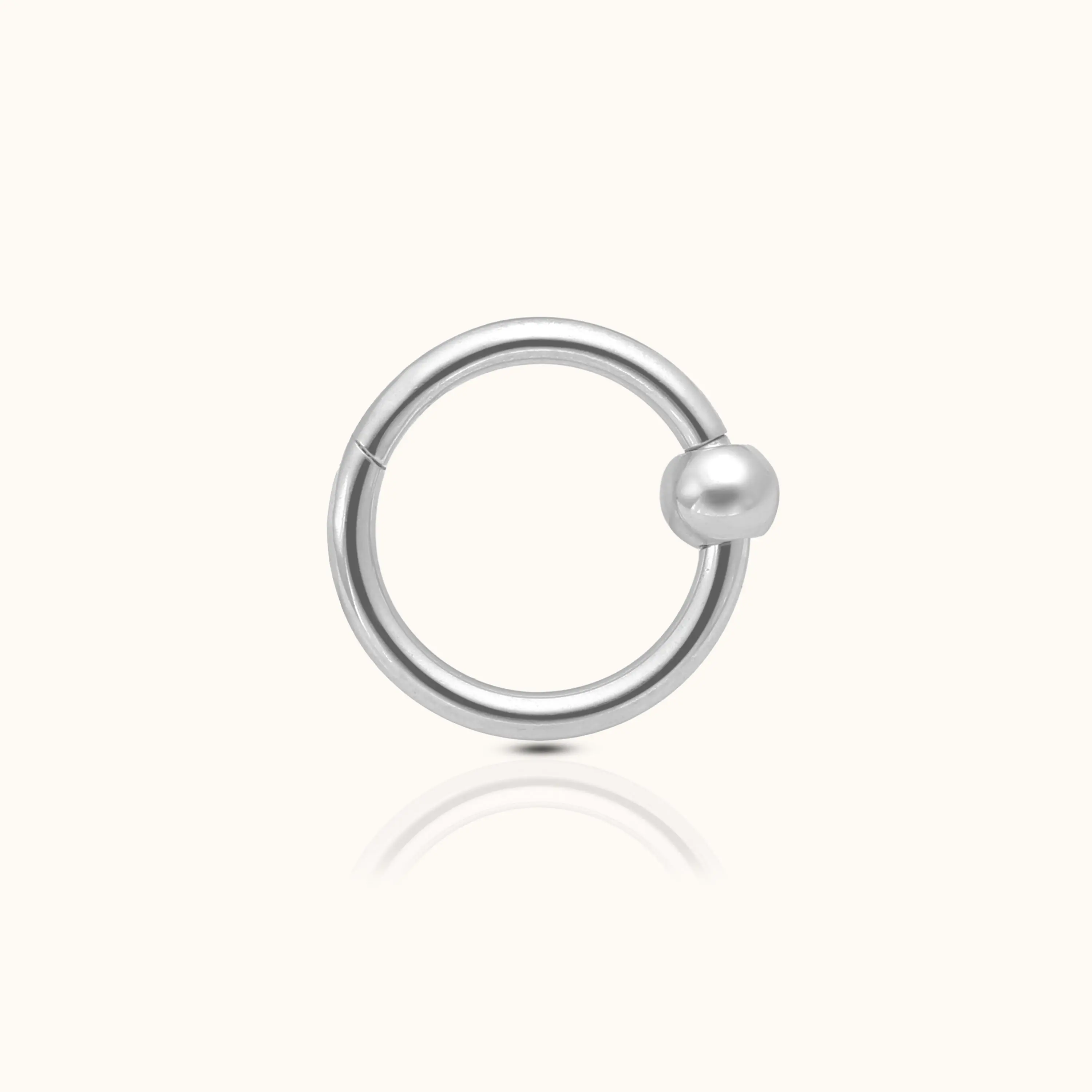 Ball Clicker Orbital Daith Cartilage Titanium Hinged Hoop Earring