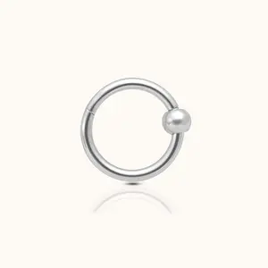 Ball Clicker Orbital Daith Cartilage Titanium Hinged Hoop Earring