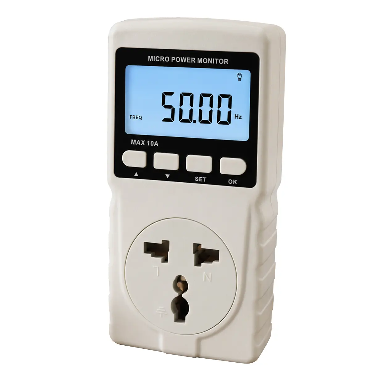 ILPM-282 Digital Power Wattmeter Electrical Measuring Tool, 0.2~2200W 100~260V 10A 0~45°C Electricity Tester with Plug Socket, School Supplies, 129.6g, 60x55.7x120mm, 1xMicro Power Monitor, Standard Factory Packaging for Energy Usage Monitoring, Schools,