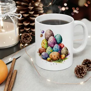 Colorful Watercolor Easter Eggs Mug |   Easter Basket Filler