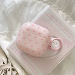 Korean Girl Pink Star Suitable for Apple Earphone Protective Case Airpods4 Wireless Bluetooth Earphone Case Pro1/AirpodPro3 Generation IPod Earphone Case Airpods3 Protective Case