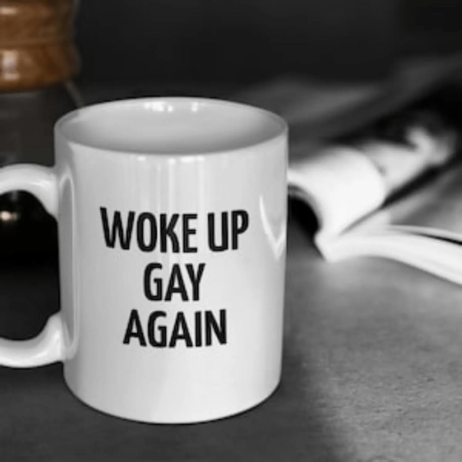 Funny Gay Lesbian Mug Woke Up Gay Again, Lesbian Gay Bisexual Transgender Queer LGBTQ Rainbow Pride Mug Gift for Men Women