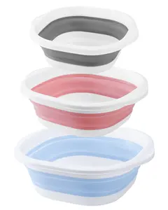 Collapsible Portable Wash Basin with Handles for Kitchen Sink Fruits Vegetables Home Camping Easy Storage, 3packs