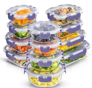 JoyJolt 24pc Borosilicate Glass Storage Containers with Lids. 12 Airtight Freezer Safe Food Storage Containers Pantry Kitchen Storage Containers Glass Meal Prep Container for Lunch