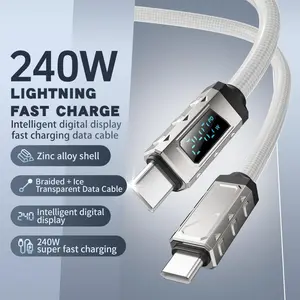 240W Type-C to C Fast Charging Data Cable, 1 Piece PD3.1 480Mbps Data Transfer Cable, USB-C to USB-C Cable for Most Devices