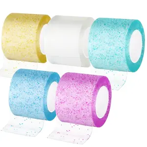 Summer Gift 5-Piece Multicolor Nano Tape Bubble Kit – 49.2ft x 1.97in Elastic, No Heat Required – Double-Sided Glitter Tape for DIY Crafts, Balloon Decoration, and Creative Projects – Suitable for Beginners, Children, and Adults