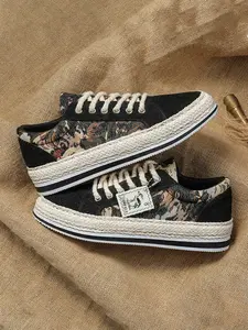 Summer New Men's Striped Shoe Face, Vintage Embroidered Patchwork, Hemp Rope Laces, Soft Elastic Thick Sole, Breathable, Casual, Camping Shoes