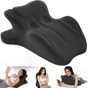 Perfect Position Ergonomic Memory Foam Wedge Pillow, Provides Waist and Neck Contoured Support ， Prone Sleeping & Bed Reading Pillow,Ideal for Sitting Up & Massage