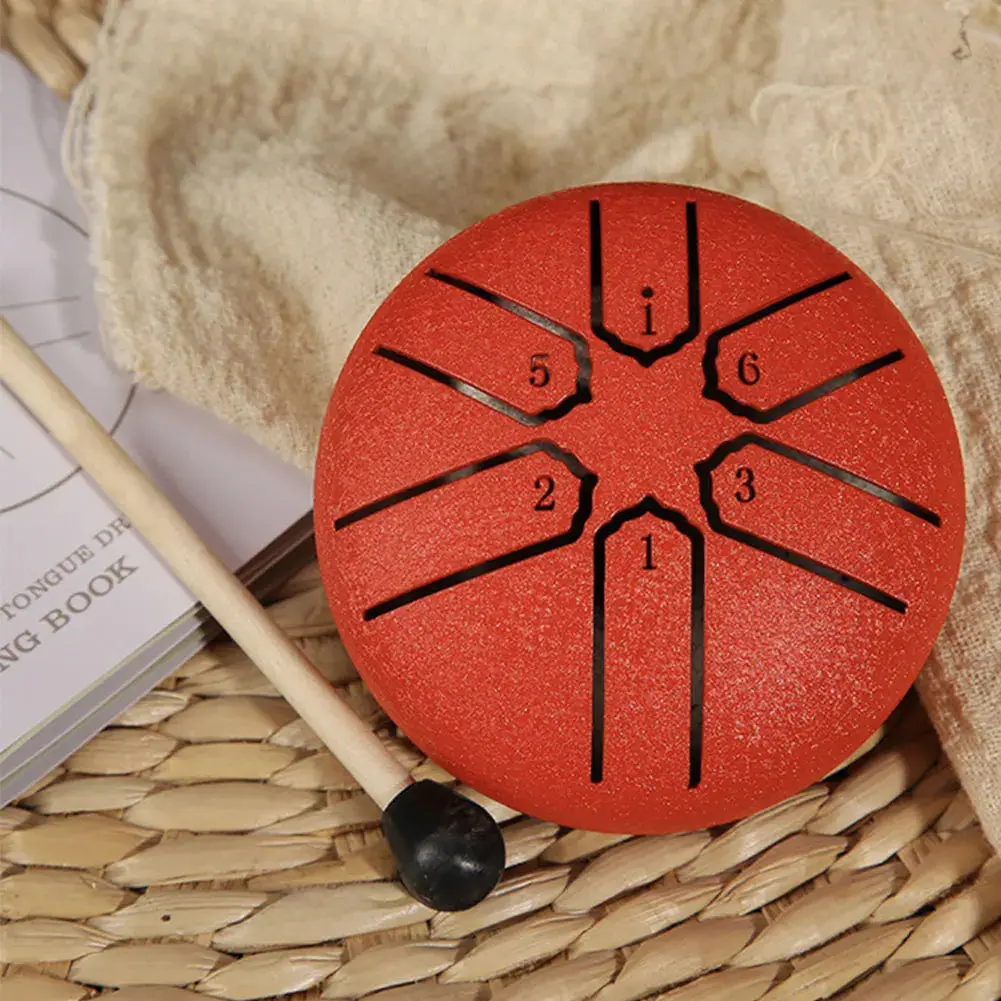 Mini Rain Drum – Carbon Steel, 6 Notes, 3 Inch, Hand or Mallet Play, 6 Colors
