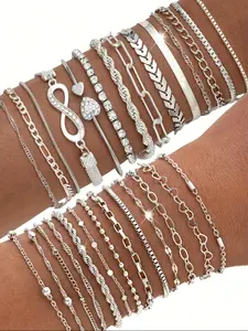 Fashion Bracelet Set, Elegant Stackable Bracelets for Women & Girls, Trendy All-match & Exquisite Jewelry for Birthday Gift