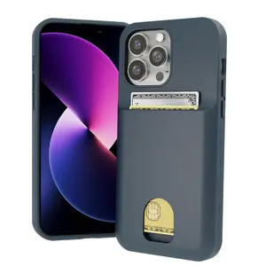 iPhone 14 Pro Max Cover with Card Holder, Hold 1 - 3 Cards, Ultra Protective, Shockproof & Durable, Non - Slippery, Gift Box Included, Cellphone Accessories