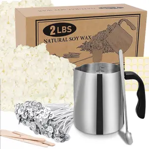 SAEUYVB Candle Making Kit - Natural Soy Wax DIY Candle Making for Adults, Including 2lbs Soy Wax Flakes, Pouring Pot, Perfect Kit for Beginners