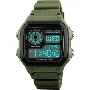 *MWA-LYZ Men's Digital Multi-Function Watches Dual Time Alarm Stopwatch Countdown Backlight Waterproof Watch