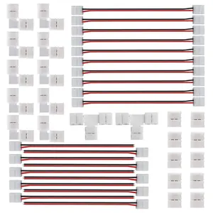 2Pin 8mm LED Strip Connector Kit Include2 Pin Right Angle Corner, T Shape and Gapless Connector, Strip Jumper Wires for Flexible SMD2835 (not COB) Tape Lights - Home Improvement.