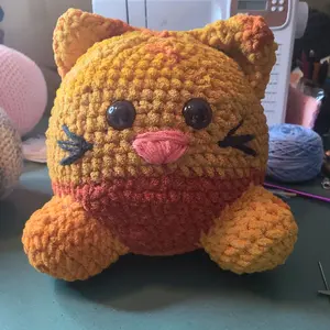 Tabby Pumpkin Crochet Kitty