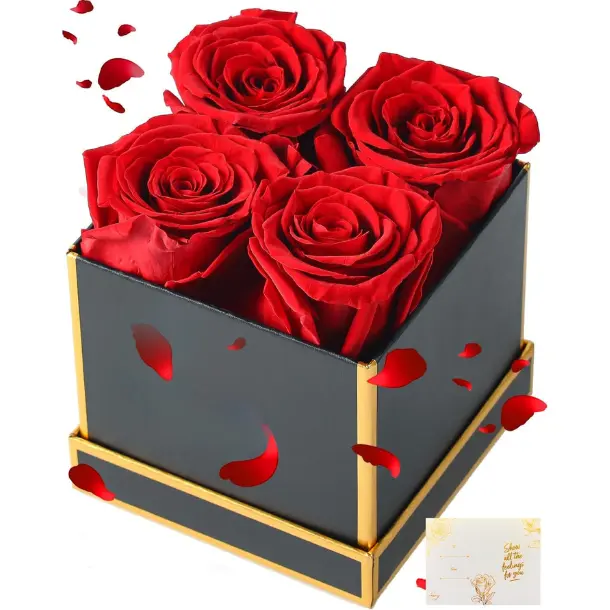 Forever Flowers, Preserved Roses in a Box, Eternal Rose Flowers for Delivery, Forever Preserved Roses for Her Women Wife Christmas Birthday Mothers Flower for Mom Womens Girlfriend
