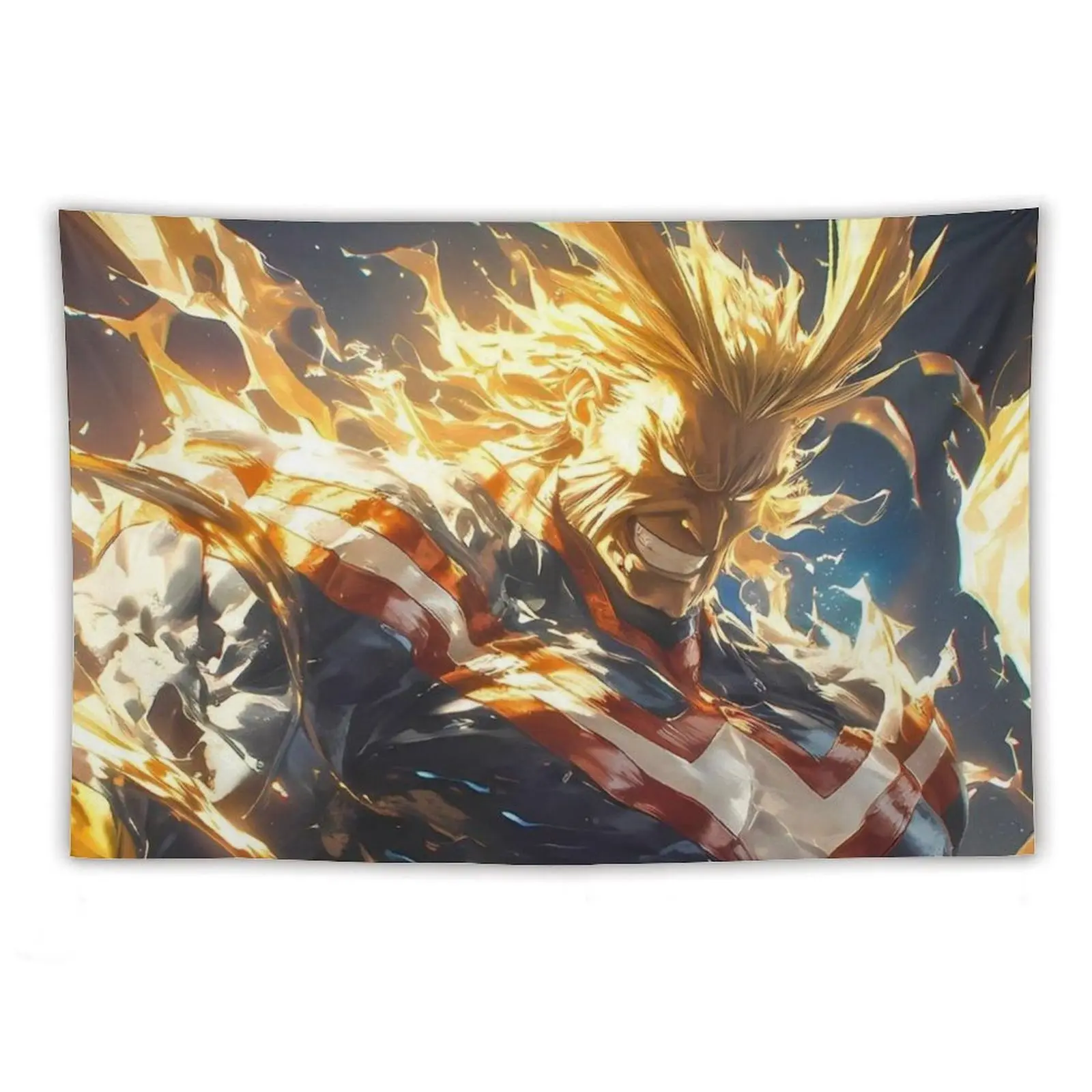 All Might My Hero Academia American Flag Durable Decorative Tapestry - Synthetic, Machine Washable, Lightweight Print, Independence Day Home Decor, Indoors Study Abroad Dorm Gift for Anime Manga Otaku Fans