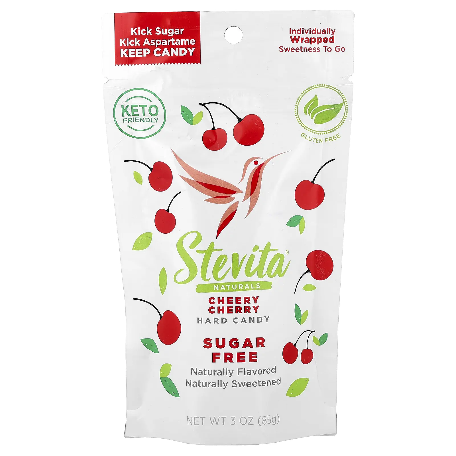 Stevita Naturals Naturals, Sugar Free Hard Candy, Cherry Cherry, 3 oz (85 g)