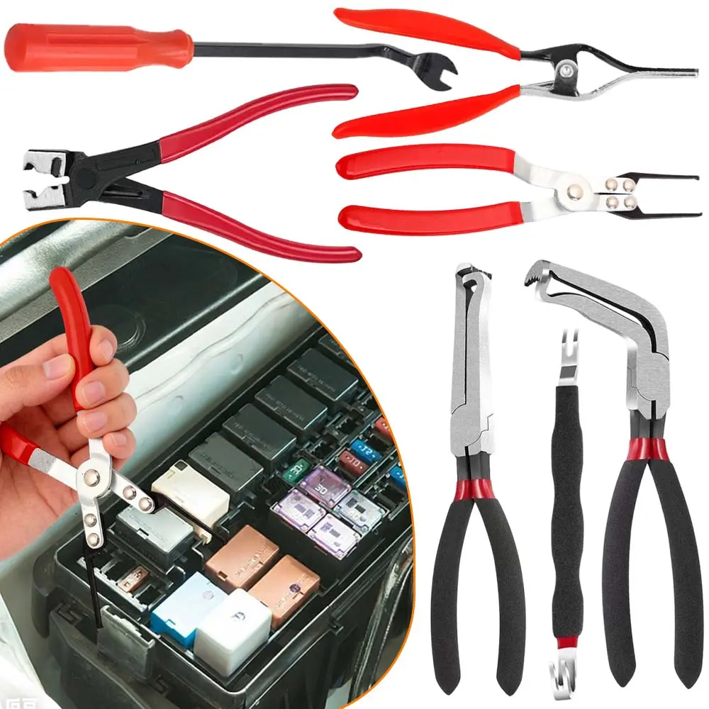 7-Piece Electrical Disconnect Pliers Kit, Car Connector Removal Tool for Push-Tab Style Plugs