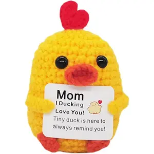 Birthday Gifts,Mothers Day for Mom from Daughter Son, Handmade Crochet Mini Duck Mom Gifts for Mama Mother in Law Bonus Step Mothers, Funny I Love You Mum Present Emotional Support Cute Decor