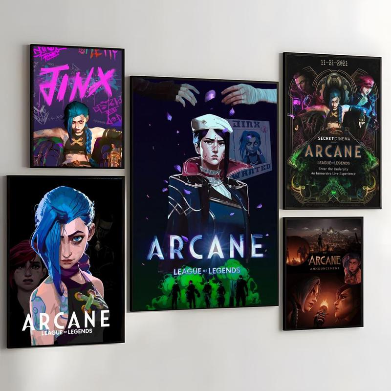 Game A-A-Arcane Main Art Movie Poster HD Waterproof Self-Adhesive Art Vibrant Wall Print for Living Room Bedroom Bar Parlor Home Decor Gift Fade-Resistant Easy-Apply Durable Dly Artwork
