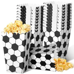 10 Fun Party Popcorn Boxes Bags Buckets Containers Stand Sports Party Supplies Decorations (football), Ideal for Events & Gatherings