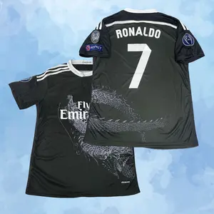 14 15 3rd Away Black Soccer Jersey 7# Ronaldo Fans Version Short Sleeve Jersey