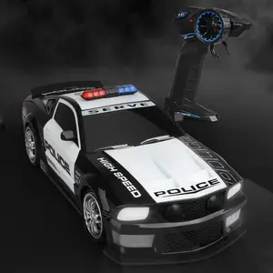 Police Car Design Remote Control Car, 1 Box 2.4G Anti-interference Simulation Police Car with LED Lights, Outdoor Remote Control Toy Car