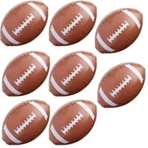 Small Inflatable Football Party Plastic Inflatable Toy, 8 CT, 6.5", Brown White