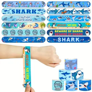 24pcs Shark Slap Bracelets, Shark Party Favors, Under the Sea Slap Bracelets for Kids, Shark Birthday Party Favors Supplies, Gift Decorations