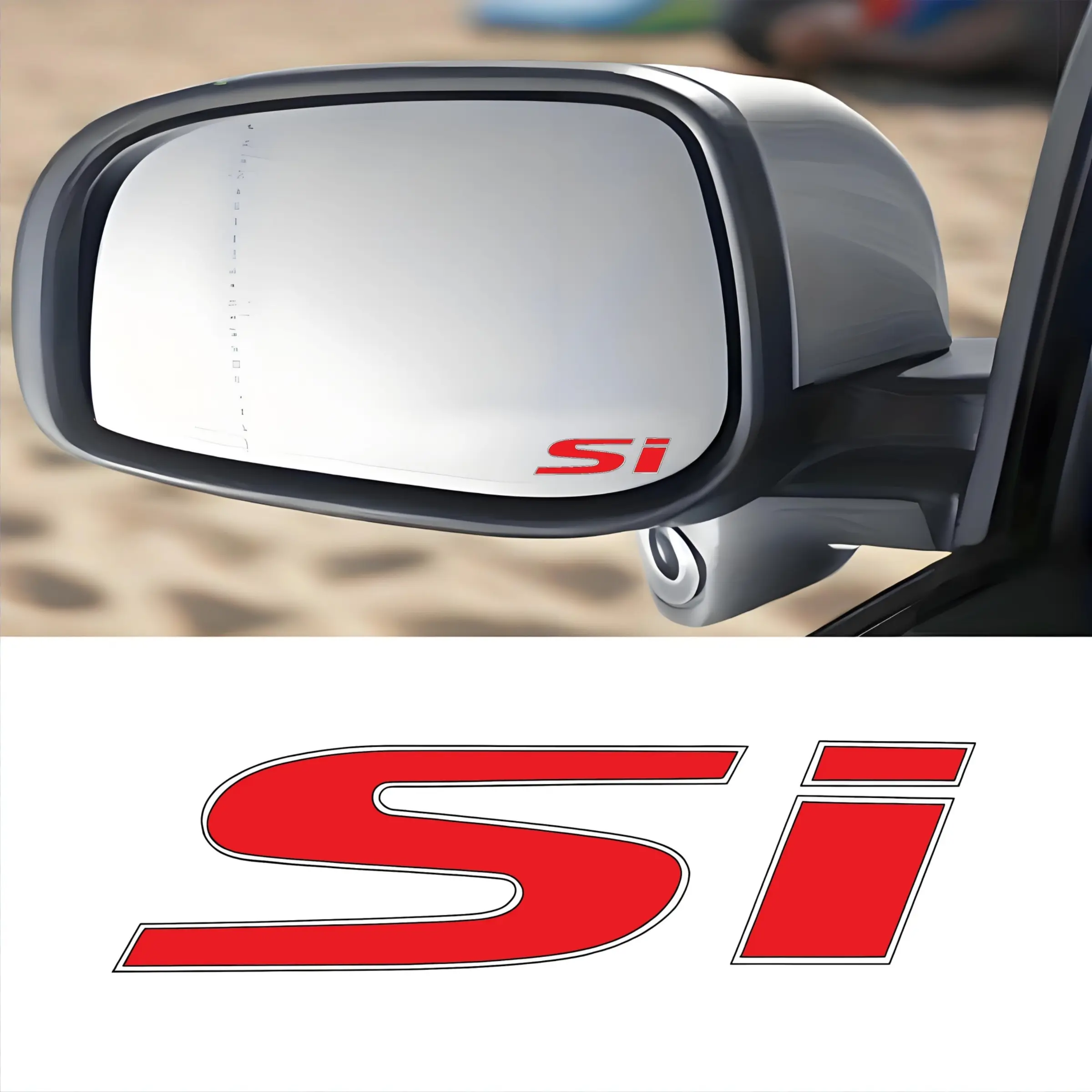 2pcs/Set car stickers SI badge decoration accessories, suitable for Honda Civic, car stickers, modern car logo, long-lasting and durable, exclusive for performance enthusiasts, Car Decorative Sticker, Car Decals