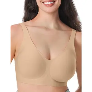 Wireless Bras with Support Seamless Plus Size Full Coverage T-shirt