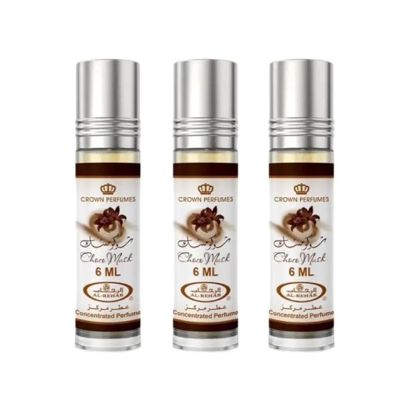 Choco Musk Concentrated Roll-on Perfume Oil by Al-Rehab, 0.2 Oz / 6ml (Pack of 3)