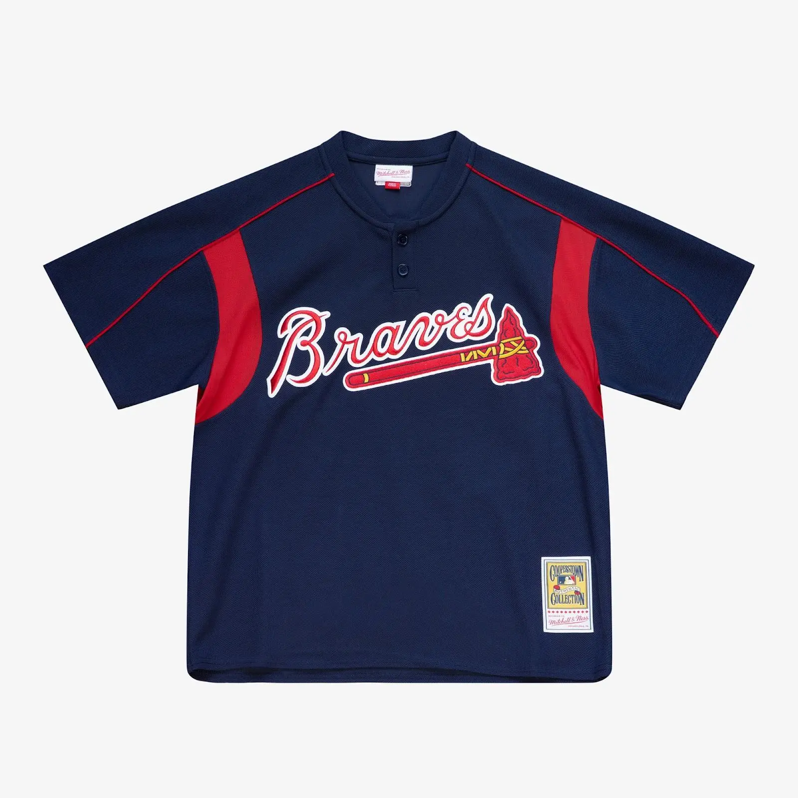 Chipper Jones Atlanta Braves Navy 2003 Authentic Batting Practice Player Jersey MLB Throwback Baseball Cooperstown Fan Gear Mitchell & Ness