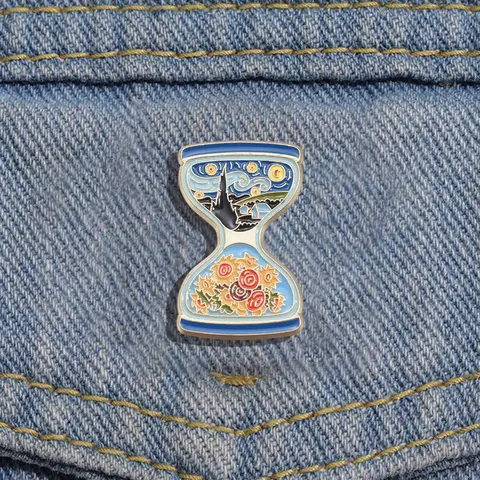 Oil Painting Pattern Brooch, Creative Art Personal Alloy Badge, Fashion Brooch for Party, Daily Clothing Decor, Trendy Exquisite Brooch for Birthday Gift, Hat Pins, Charms, Jewelry Accessories, Flower Brooch, Men Accessories, Brooch Pin Clip