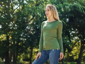 Merino shirt thermal long sleeve base layer wool t-shirt, merino thermals long underwear, merino wool tshirt, ladies running top, undershirt