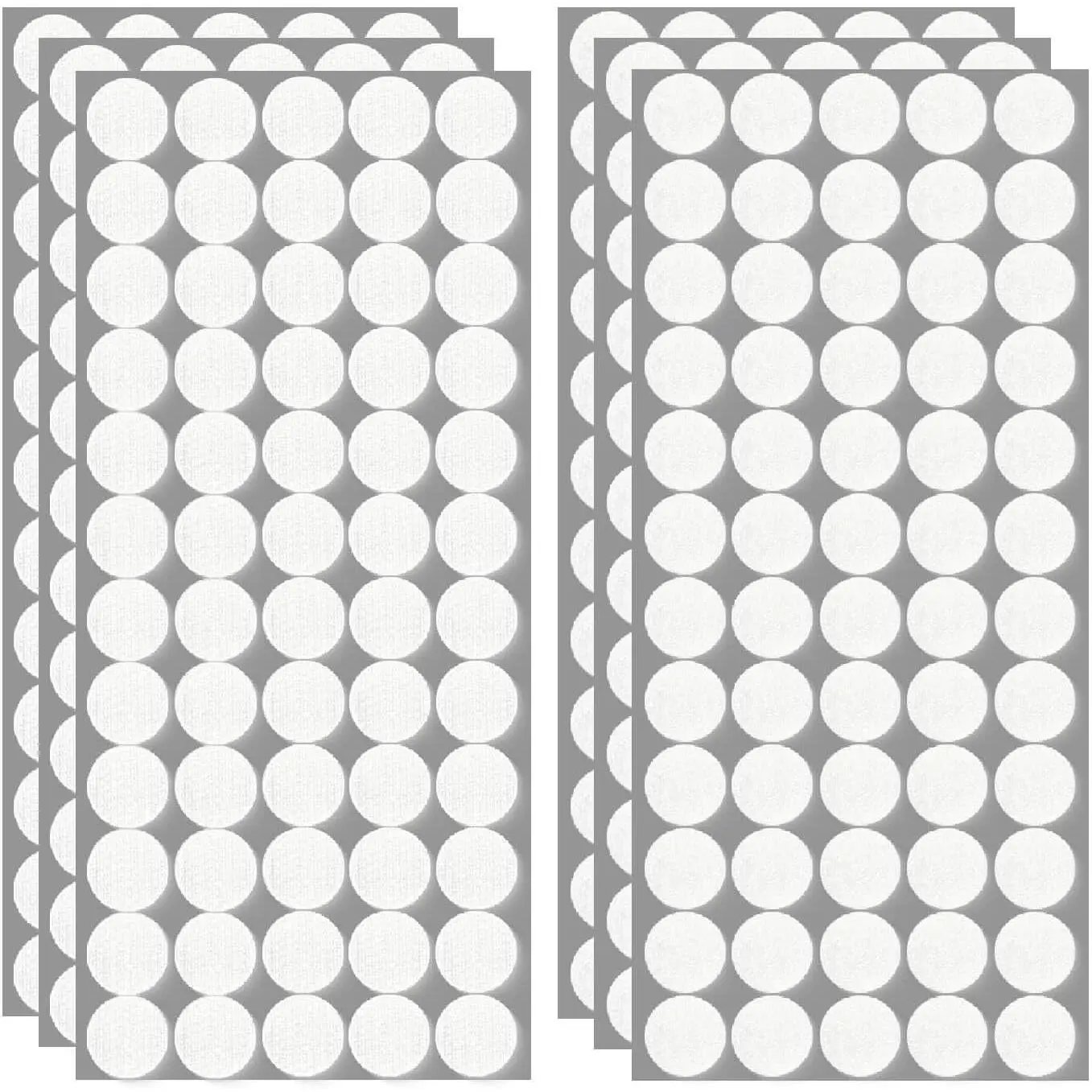 Self Adhesive Dots,0.79 Inch/20 mm  Round Adhesive Dots,360 Pcs(180 Pair) Hook and Loop Sticky Tape Nylon Small Circle Dot for Crafts, Classroom, Office, Home(0.79'',180 Pairs,White)