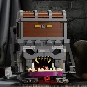 Mimic Dice Tower Building Set - 1059PCS Interactive Treasure Chest Dice Roller, DND Tabletop Gaming Accessory, Gothic Monster Decor, RPG Gift for Dungeon Masters & Fantasy Fans