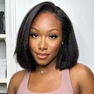 Yarhabel 3 IN 1 Bob Half Bob Wig Flip Over Install Seamless Blends Hairline Wear Go Glueless Wig Raw Hair  Beginner Friendly Heat-Resistant Hairpiece for Women#SummerVibes#DealsForYou#SummerWins