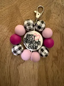 Best Grandma Ever- Handmade Beaded Keychain