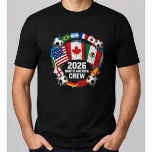 Unisex North America Crew Soccer Graphic T-Shirt, Sports Fan Tee