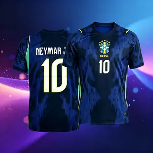 2026 Brazil #10 Neymar JR Home Yellow and Away Blue Soccer Jersey #7 Vini JR Long Sleeve 11# Raphinha Short Sleeve Jersey AX472