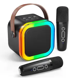HITOZON Portable Bluetooth Karaoke Speaker with Wireless Microphone - HIFI Audio, RGB LED Lights, Voice Modulation, Smartphone Compatibility, USB-C/Auxiliary Input, Ideal for Outdoor Use/Home Parties, Manufacturer Warranty, Great Gift Option
