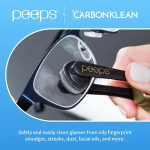 CarbonKlean Peeps Glasses Cleaner - for Eyeglasses, Reading Glasses, and More - Lens Cleaner With Carbon Microfiber Tech - Electroplated Silver - 3 Count