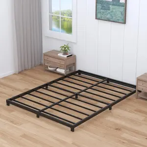 3 Inch Bed Frame  Size Low Profile,  Bed Frame No Box Spring Needed, Heavy Duty Metal, Easy Assembly, Black