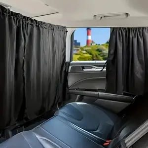 Car Rear Seat Privacy Screen Center Divider Curtain Partition, 95% Sunblock Car Accessories with Backseat & Side Window Shades for Family Trips, Camping