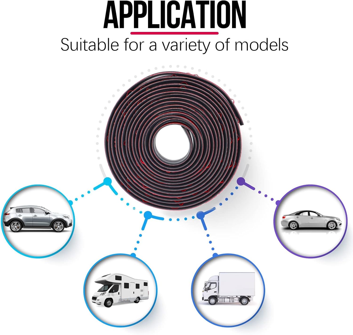 20Ft Car Windshield Rubber Seal T Shape Automotive Weather Stripping for Front Rear Windshield & Door Sealing Strip Sunroof Seal