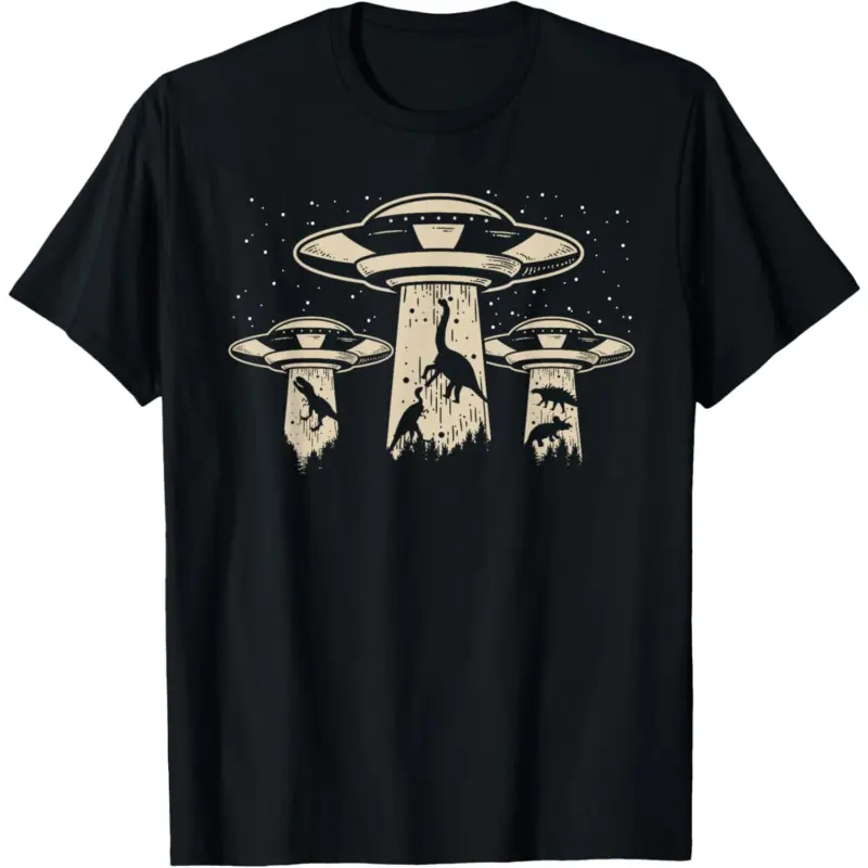 Alien Dinosaur Shirt UFO Abduction Shirt Dinosaur Lover Gift Unisex T-Shirt